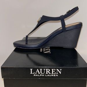 Lauren Ralph Lauren Navy Wedges- SIZE 8